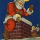 Santa going down the chimney