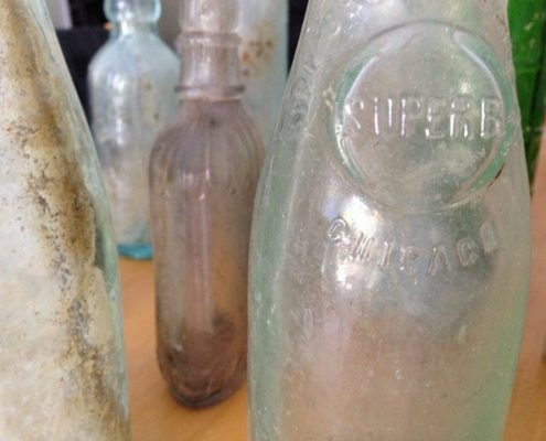 glass bottles