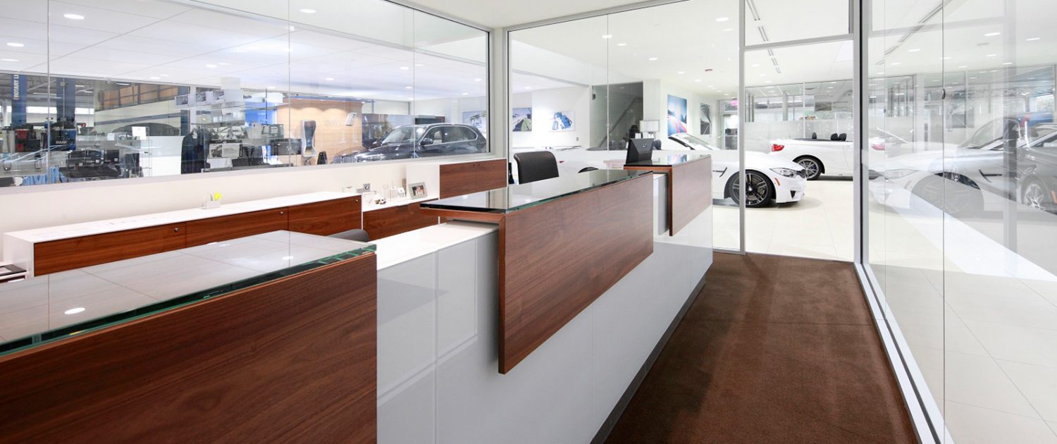 Karl Knauz Motors - BMW Offices for the managers are open and transparent at Knauz Motors.