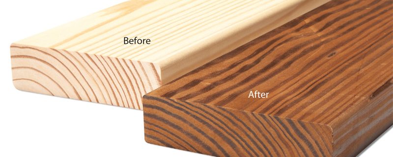 Before and After, Thermally Modified Wood