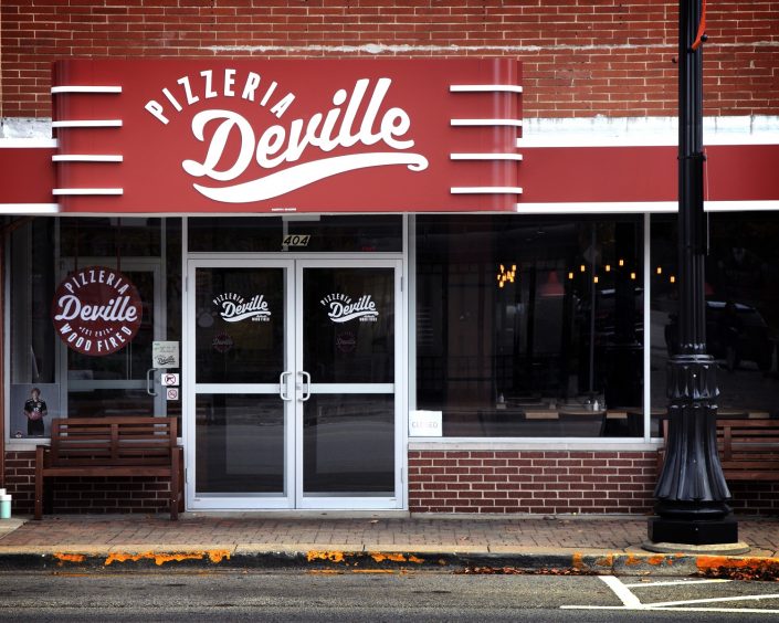 Pizzeria DeVille View of the front entrance to Pizzeria DeVille in downtown Libertyville.