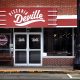 View of the front entrance to Pizzeria DeVille in downtown Libertyville.