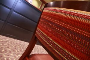 Interior finishes at State Bank of The Lakes.