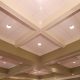 Coffered ceilings located in the main lobby at State Bank of The Lakes in Round Lake, IL.