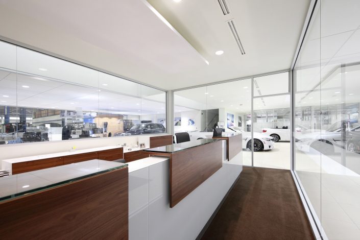 Offices for the managers are open and transparent at Knauz Motors.