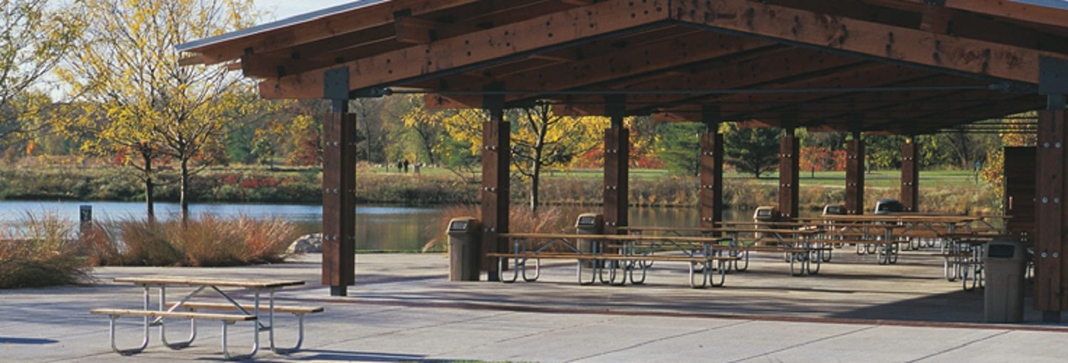 Picnic shelter at the Lake County Forest Preserve