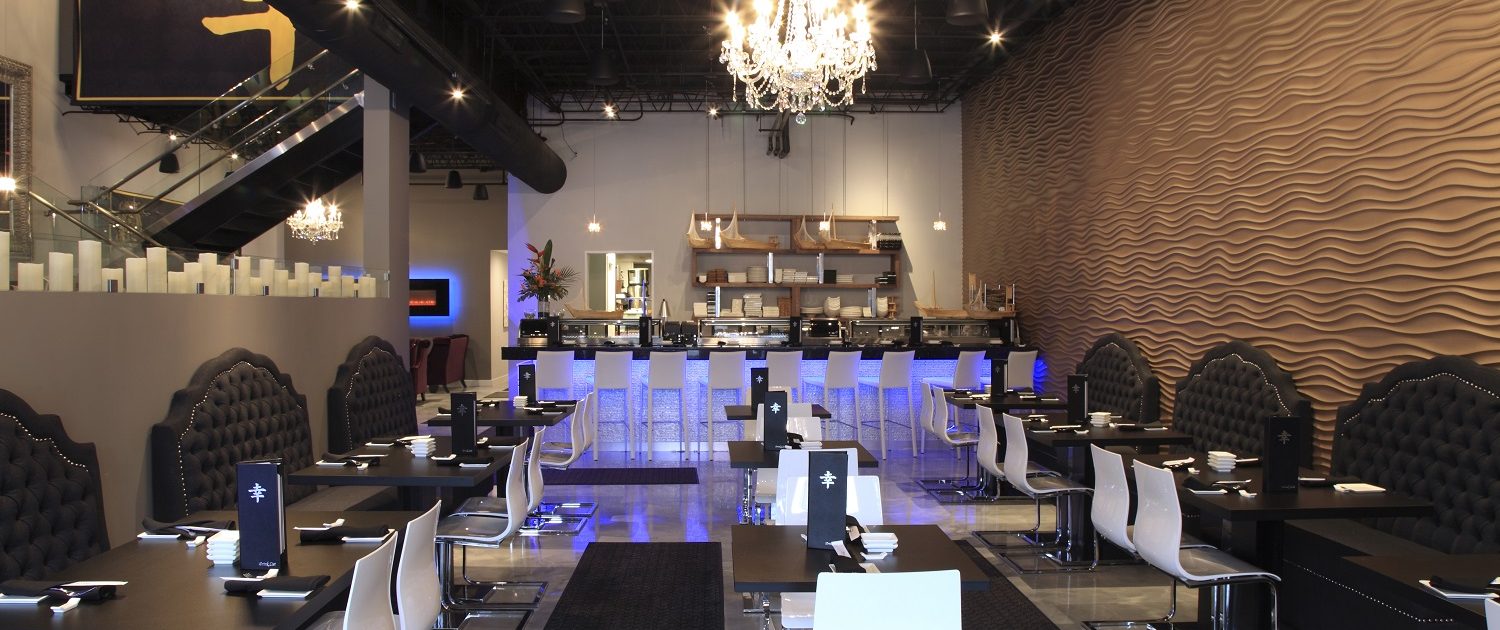 This image is of Shahou's St. Charles main dining room on the first floor.