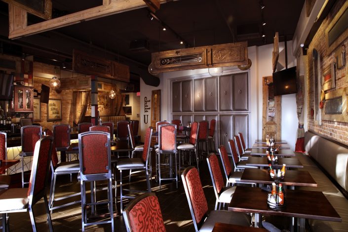 Chili U's front dining and bar area near Milwaukee Avenue.