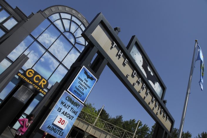 The Dark Knight Coaster at Six Flags Great America - sign marquee.