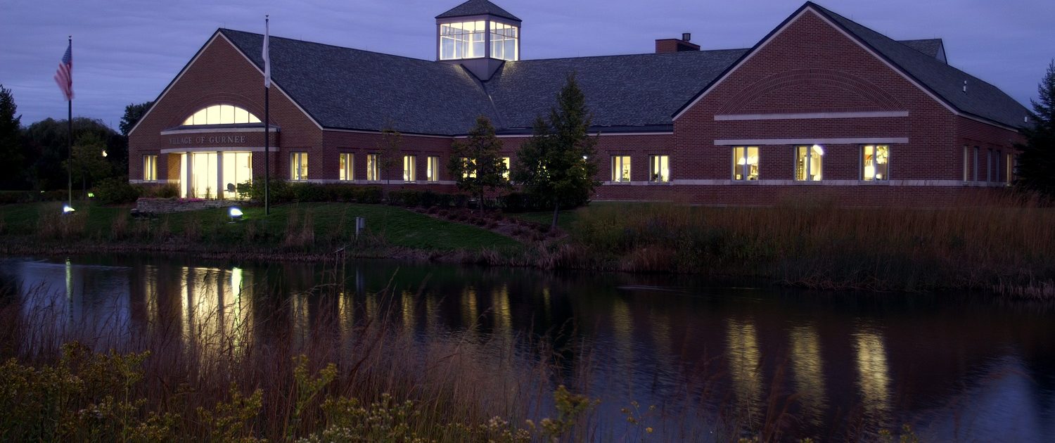 Gurnee Village Hall Gurnee Village Hall - The traditionally inspired central lantern skylight is illuminated on evenings when public meetings are scheduled, invoking an image of openness in government.