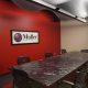 Muller Trading Company conference room. Wave wall design element made of aluminum.