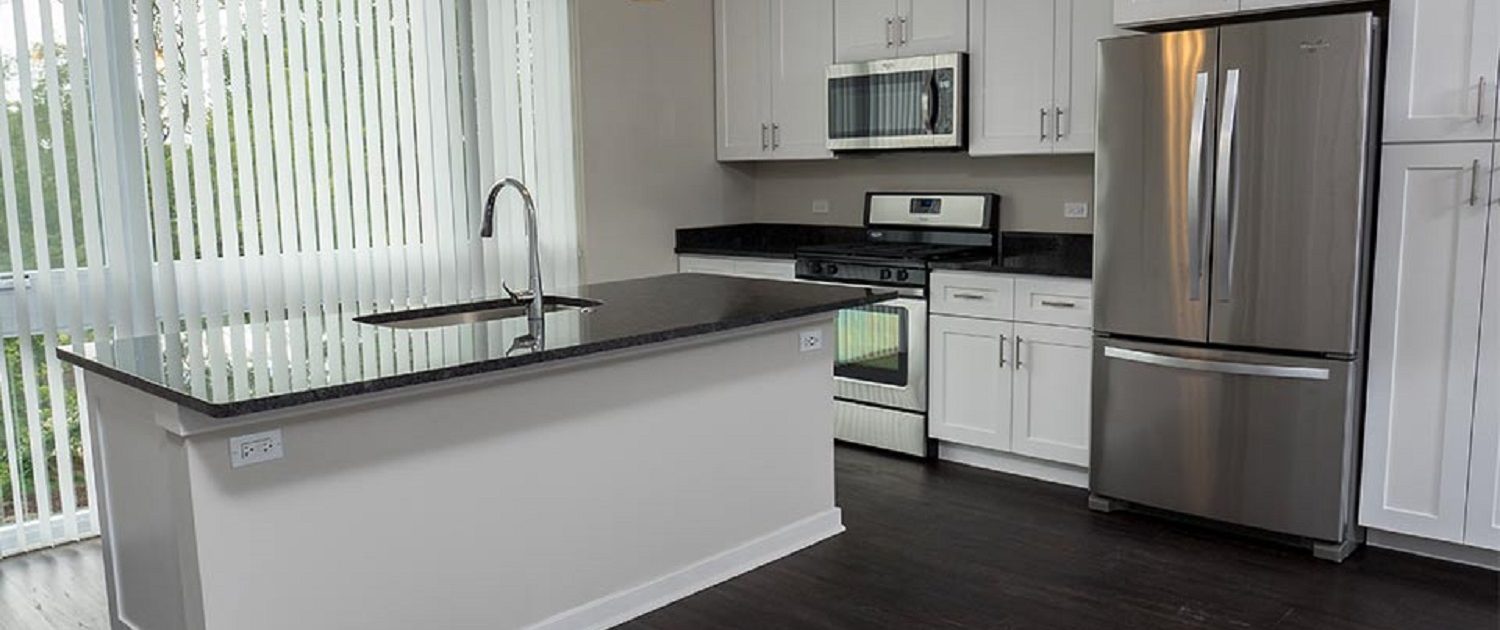 Northline Apartments in Libertyville, IL. View of the kitchen.
