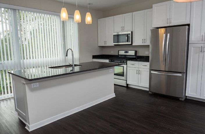 Northline Apartments in Libertyville, IL. View of the kitchen.