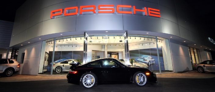 Porsche Exchange Porsche Exchange taught aluminum skin building exterior