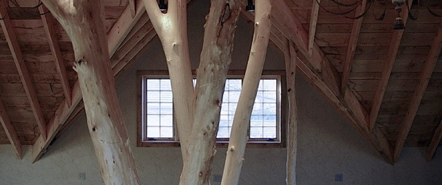 Private Artist Studio Private Artist Studio The building structure is an artistic expression of a forest, with semi-raw alder trees rising from the lower level 3-car garage to the upper level studio.