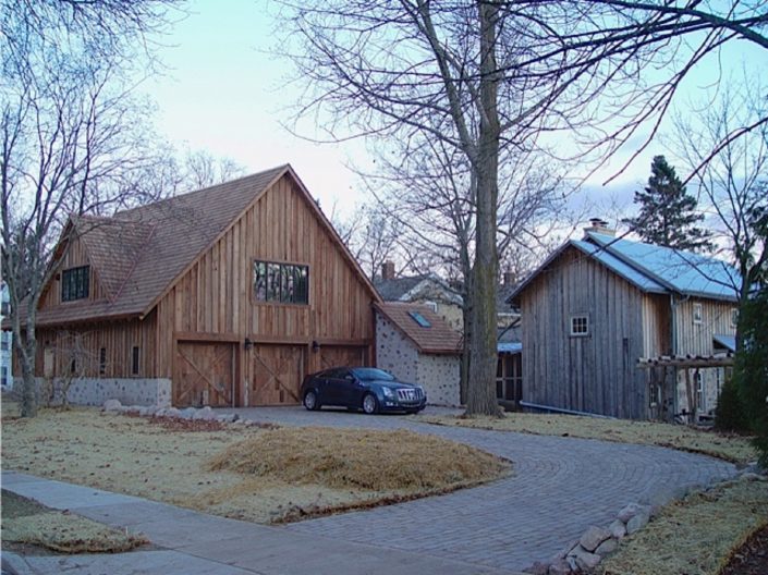 Private Artist Studio Private Artist Studio - exterior walls are sided with walnut shingles and the windows are energy-efficient Marvin casements. Walnut shingles cover the white oak roof structure and genuine granite cobbles pave the driveway and garage floor.