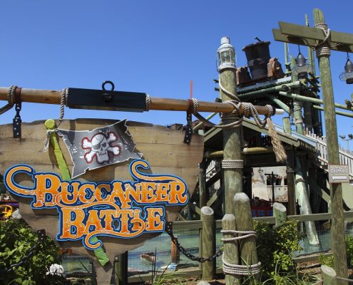 Six Flags Great America - Buccaneer Battle sign marquee.